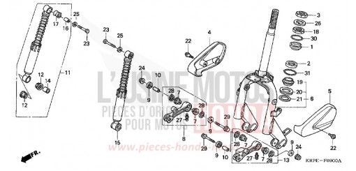 STEERING STEM/ FRONT FORK SCV100F5 de 2005